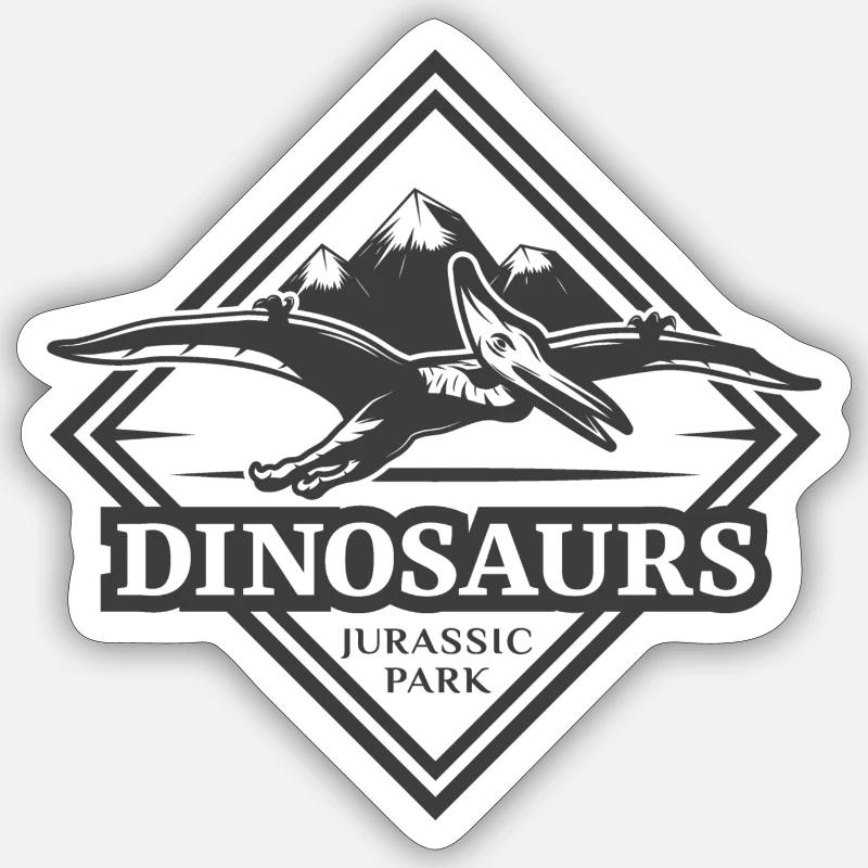 Dinosaurier - Sticker Größe S (10 x 10 cm) - Mattweiß