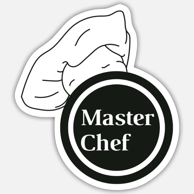 Chef cuisinier 1 - Sticker taille S (10 x 10 cm) - blanc mat