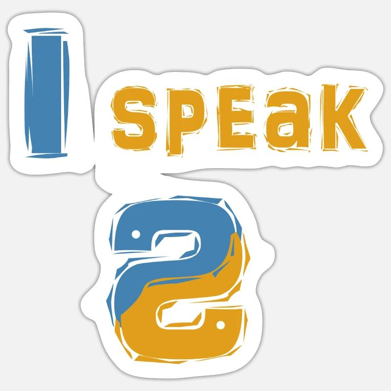 I Speak Python - For all Coder in Python - Sticker Größe S (10 x 10 cm) - Mattweiß