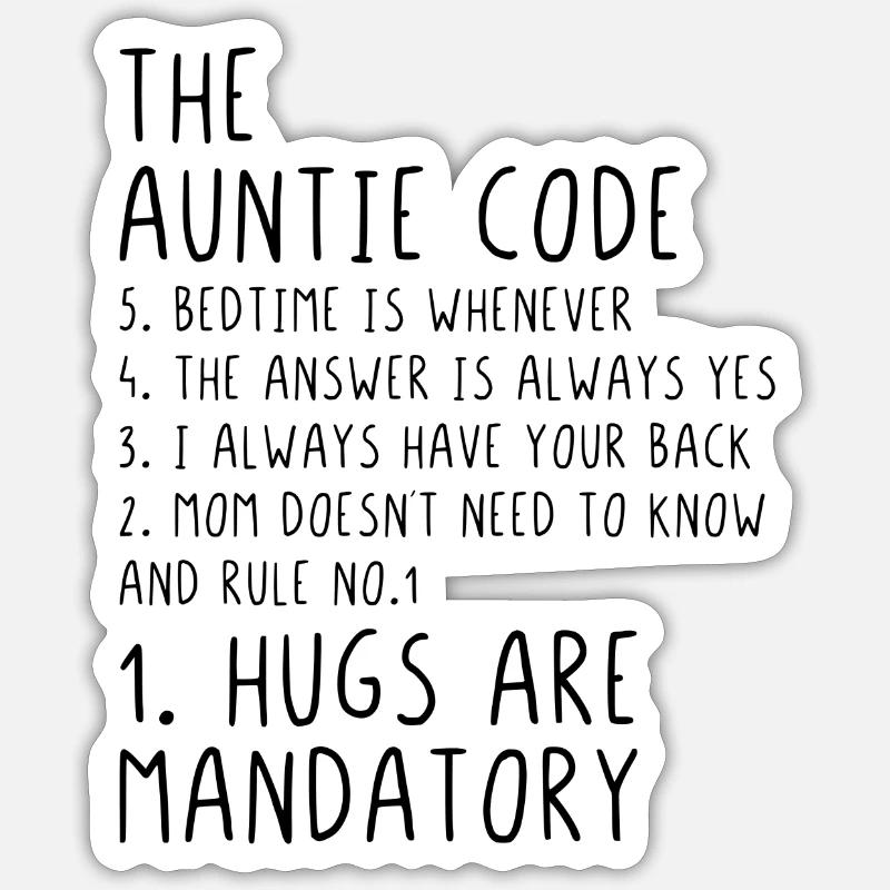 The Auntie Code - Sticker taille S (10 x 10 cm) - blanc mat