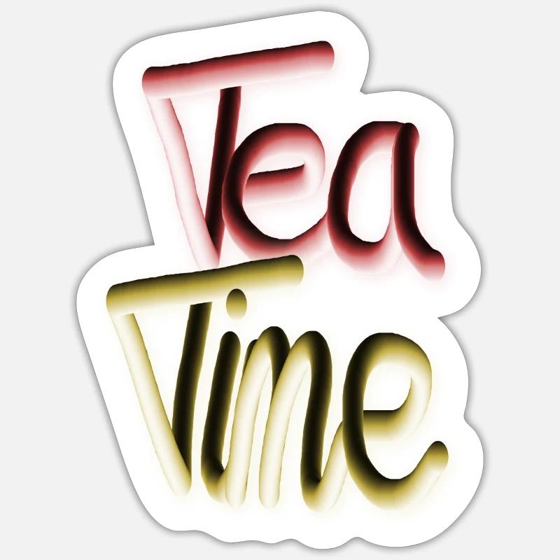 Tea drinker Tea lovers - Sticker size S (10 x 10 cm) - white matte