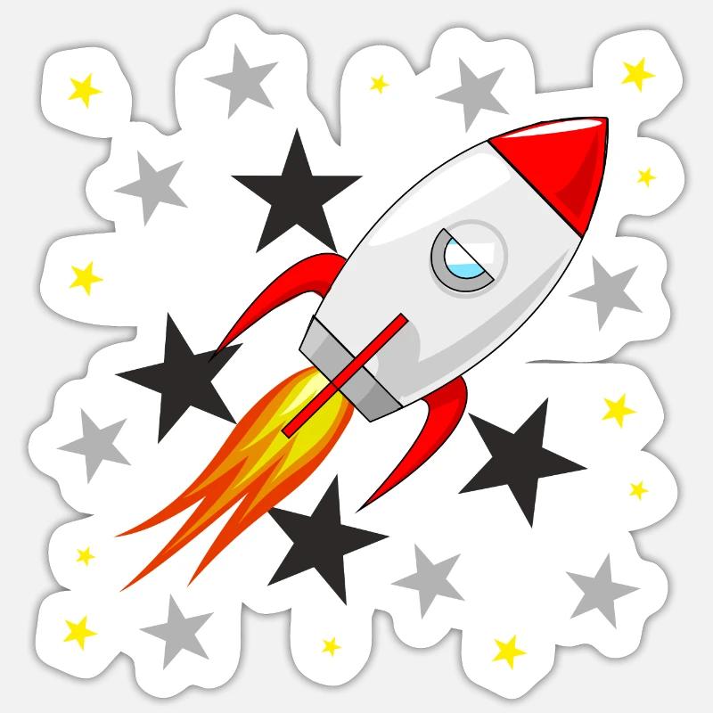 Rakete 1 Sticker Größe S (10 x 10 cm)