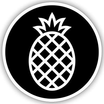 ananas - Sticker taille S (10 x 10 cm) - blanc mat - Devant