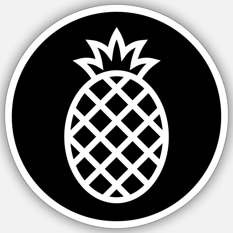 ananas Sticker taille S (10 x 10 cm)