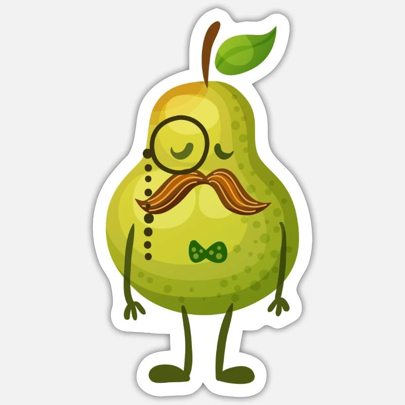Herr Birne - Sticker Größe S (10 x 10 cm) - Mattweiß