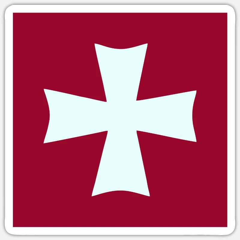 Drapeau Sant Joan Ciutadella de Menorca - Sticker taille S (10 x 10 cm) - blanc mat