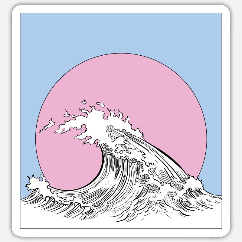 wave - Sticker size S (10 x 10 cm) - white matte