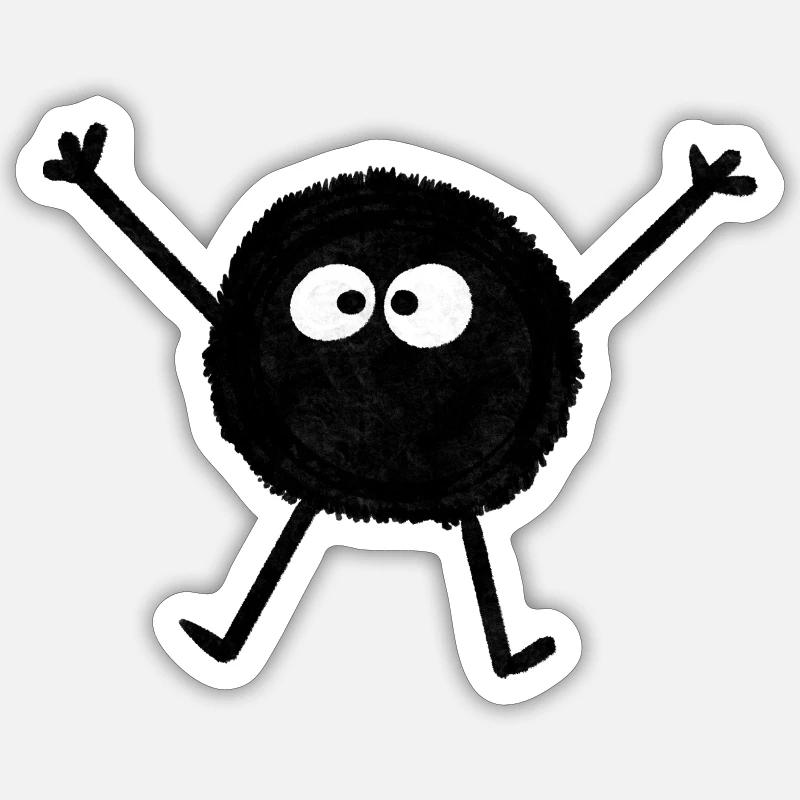 black soot man - Sticker size S (10 x 10 cm) - white matte
