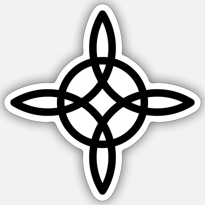 Hekseknude - Sticker størrelse S (10 x 10 cm) - mat hvid