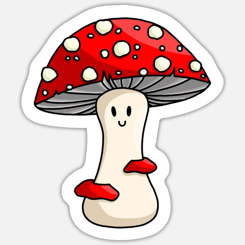 Glücklich rot Toadstool Sticker Größe S (10 x 10 cm)