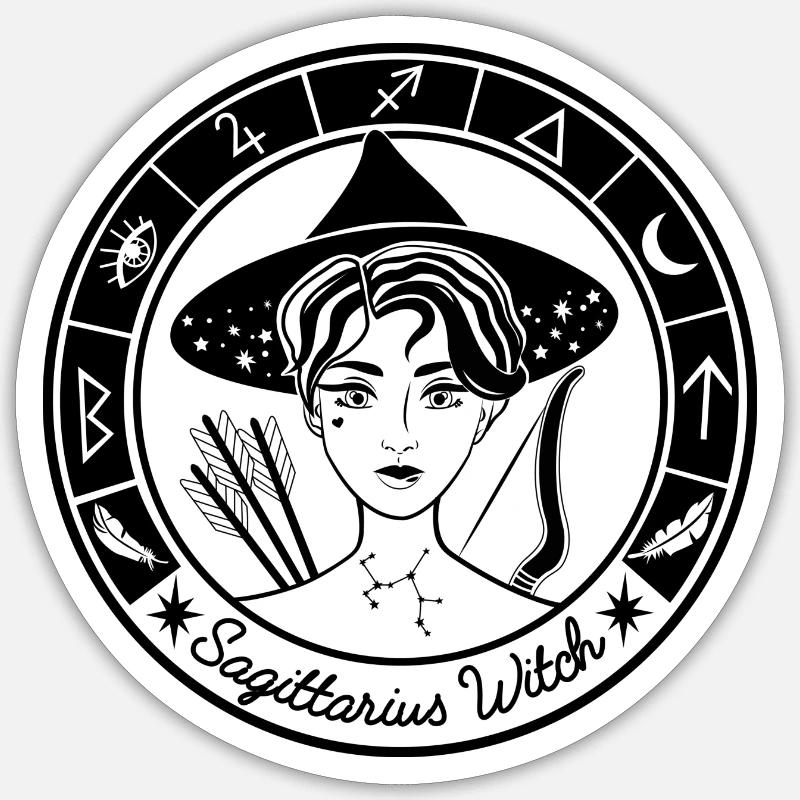 SAGITTARIUS BLACK Sticker size S (10 x 10 cm)