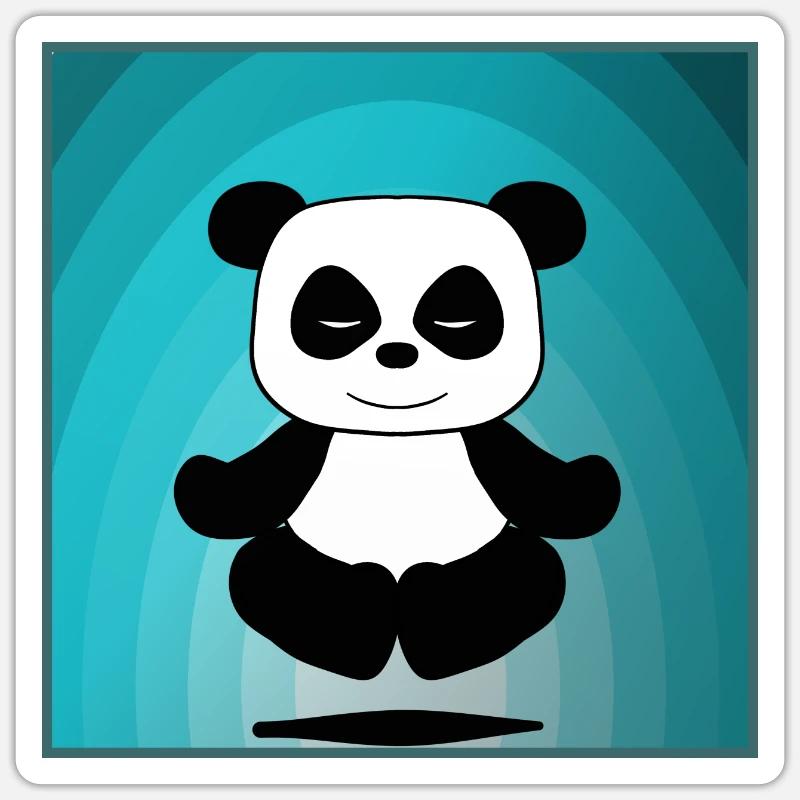Panda - Sticker Größe S (10 x 10 cm) - Mattweiß
