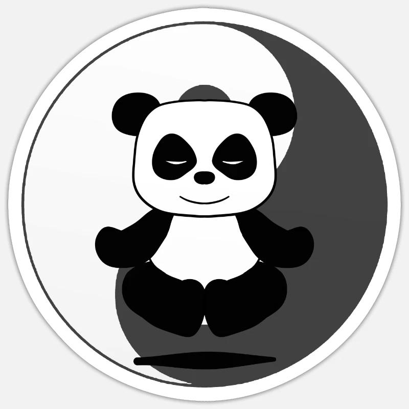 Panda - Sticker Größe S (10 x 10 cm) - Mattweiß
