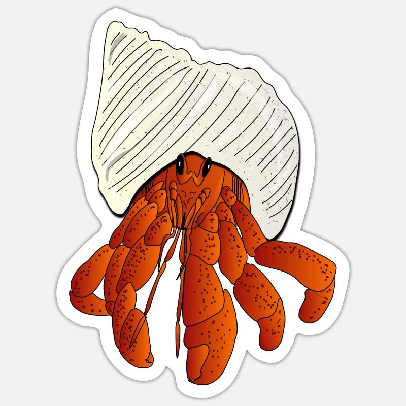 Der Bernard, der Einsiedler, der Hermite - Sticker Größe S (10 x 10 cm) - Mattweiß