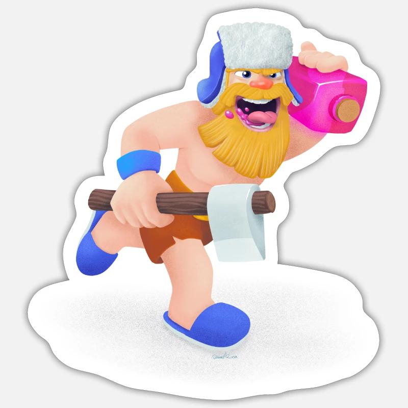 Bûcheron en cours d'exécution - Sticker taille S (10 x 10 cm) - blanc mat