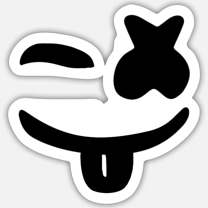 Marshmello - Sticker taille S (10 x 10 cm) - blanc mat