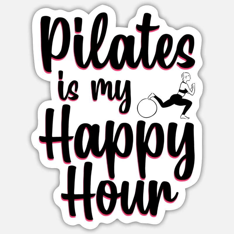Pilates - Sticker formato S (10 x 10 cm) - bianco opaco