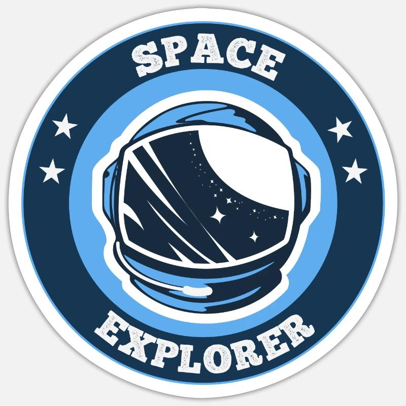 Space Explorer - Helm Sticker Größe S (10 x 10 cm)