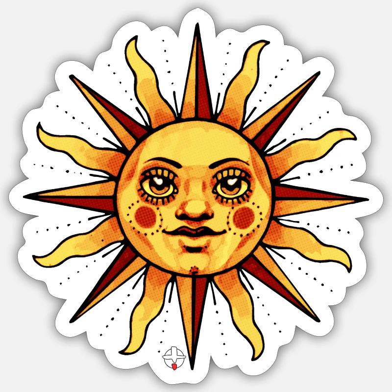 soleil - Sticker taille S (10 x 10 cm) - blanc mat