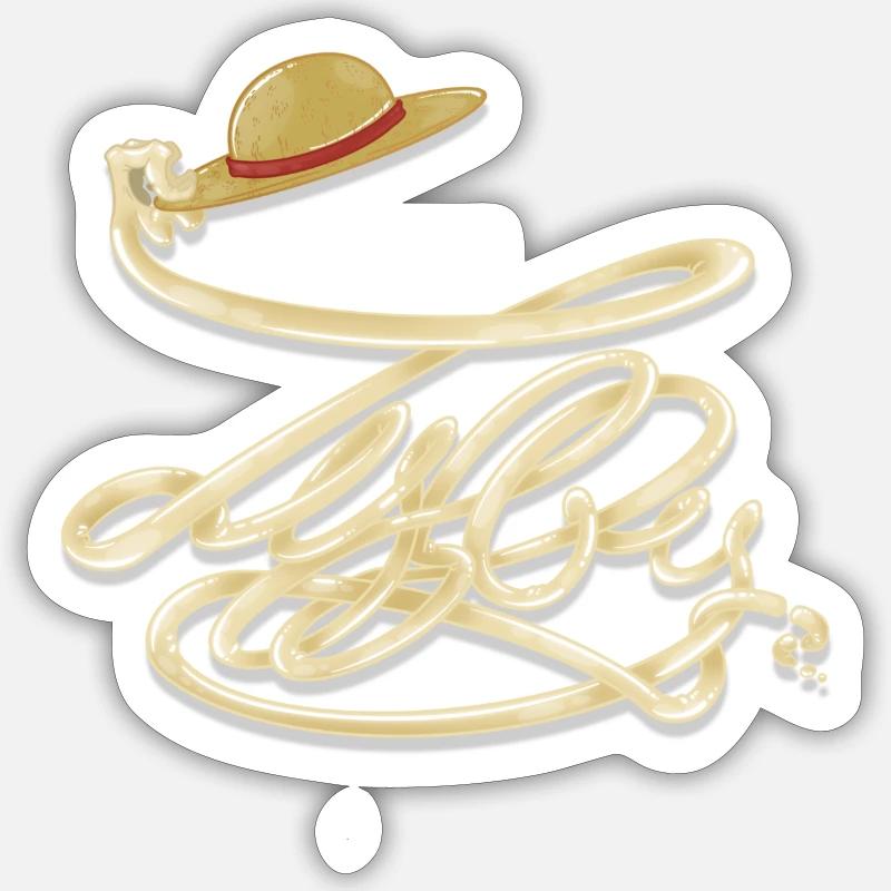 luffy - Sticker taille S (10 x 10 cm) - blanc mat