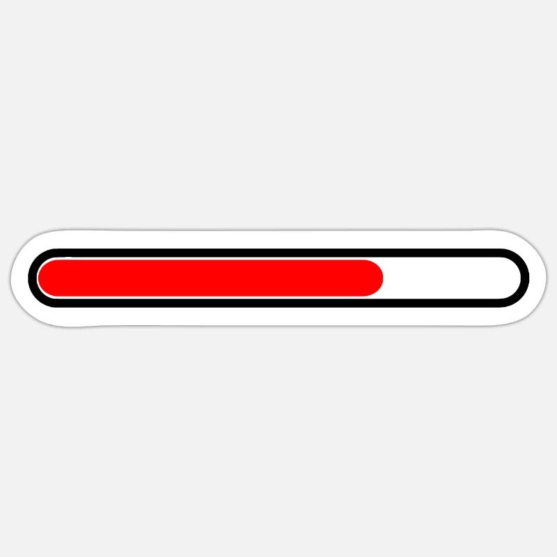 Black red loading bar Sticker size S (10 x 10 cm)