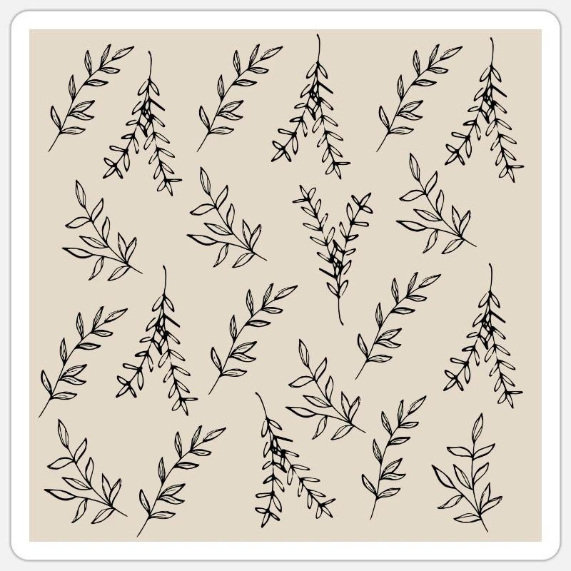 äste muster - Sticker Größe S (10 x 10 cm) - Mattweiß