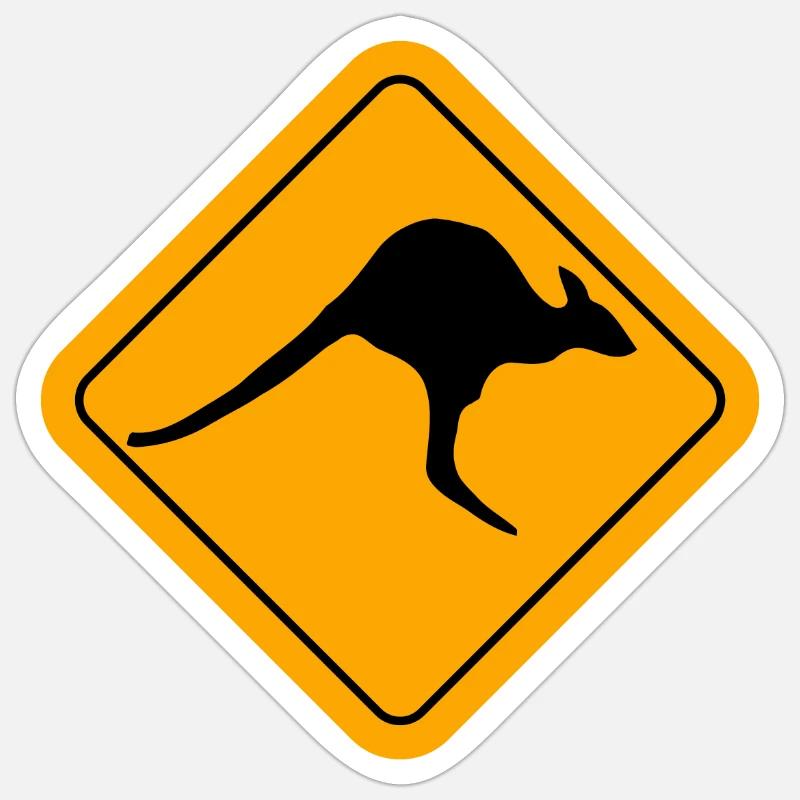Känguru-Zeichen - Sticker Größe S (10 x 10 cm) - Mattweiß