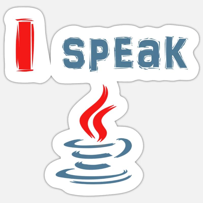 I Speak Java - Ich Spreche Java - Sticker Größe S (10 x 10 cm) - Mattweiß