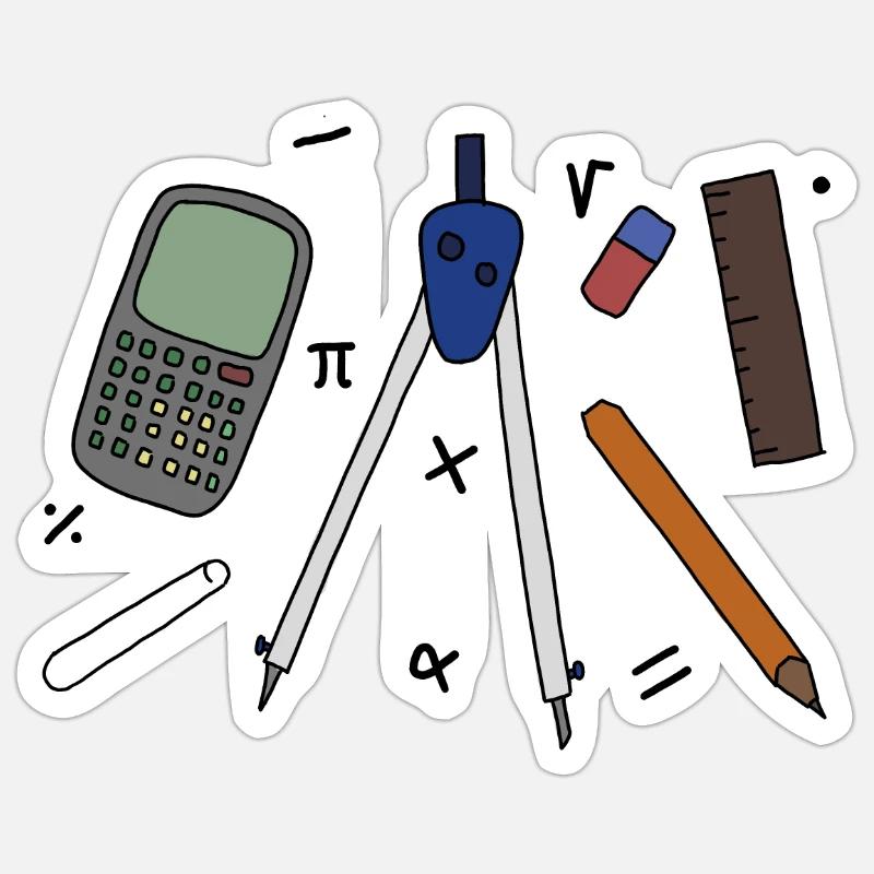 Math teacher - Sticker size S (10 x 10 cm) - white matte