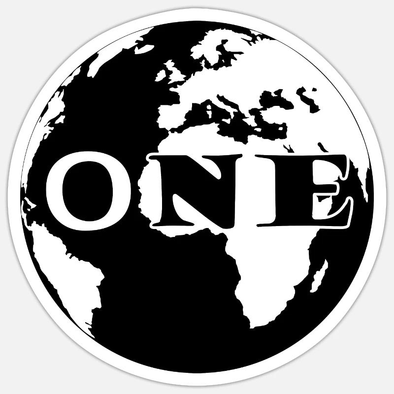 Planète Earth - Sticker taille S (10 x 10 cm) - blanc mat