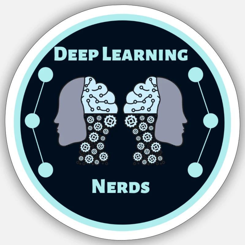 Künstliche Intelligenz - Deep Learning Nerds Logo Sticker Größe S (10 x 10 cm)