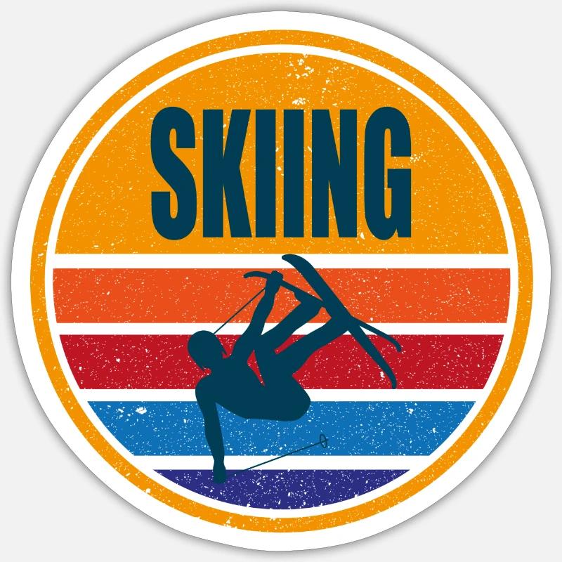Skiing Skiing Mountains Gift - Sticker size S (10 x 10 cm) - white matte
