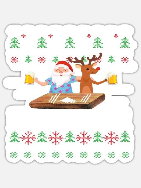 Weihnachtsmann Weihnachten Kokain geschenke - Sticker Größe S (10 x 10 cm) - Mattweiß