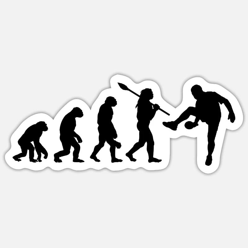 Ping-Pong-Evolution - Sticker Größe S (10 x 10 cm) - Mattweiß