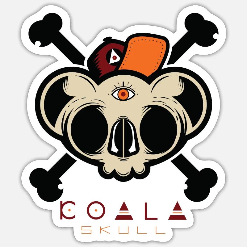 Koala Skull - Sticker taille S (10 x 10 cm) - blanc mat