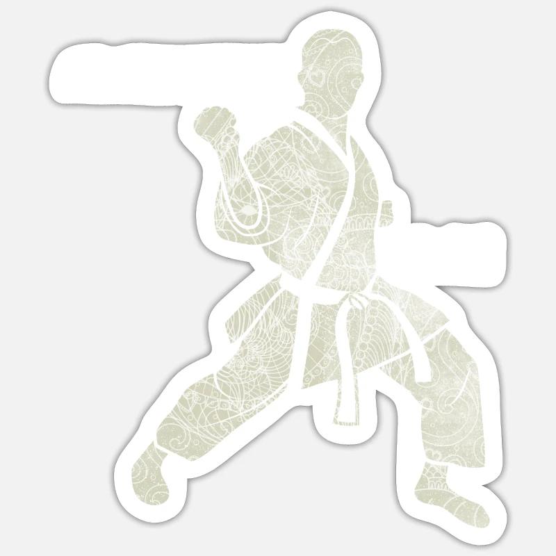 karate player - Sticker size S (10 x 10 cm) - white matte