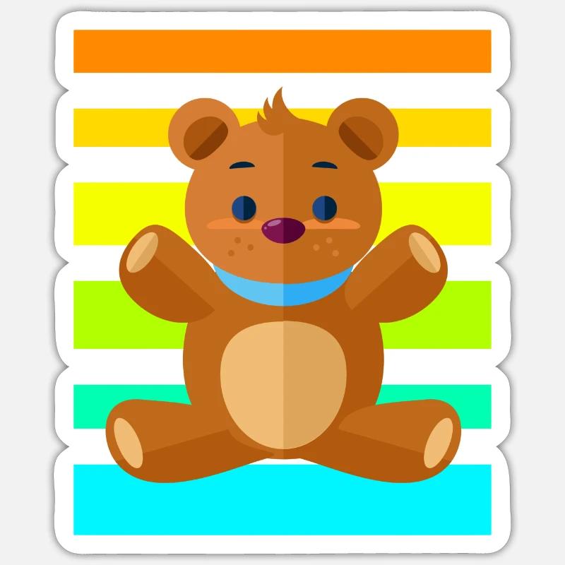 Teddybär Sunset - Sticker Größe S (10 x 10 cm) - Mattweiß