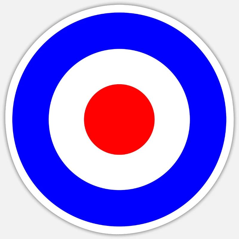 Mod Target Design - Sticker Größe S (10 x 10 cm) - Mattweiß