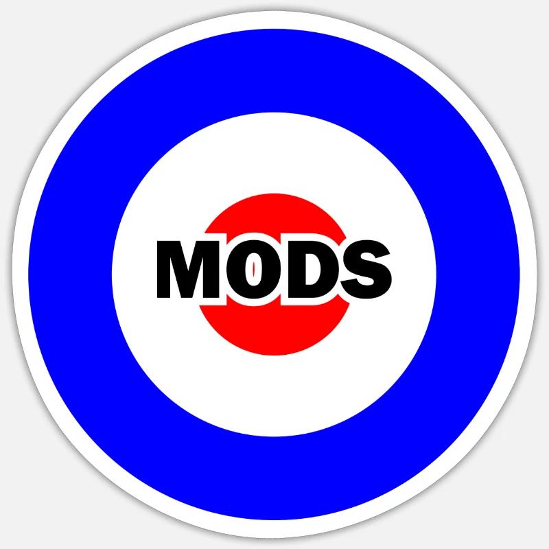 Conception de cocarde cible mod - Sticker taille S (10 x 10 cm) - blanc mat