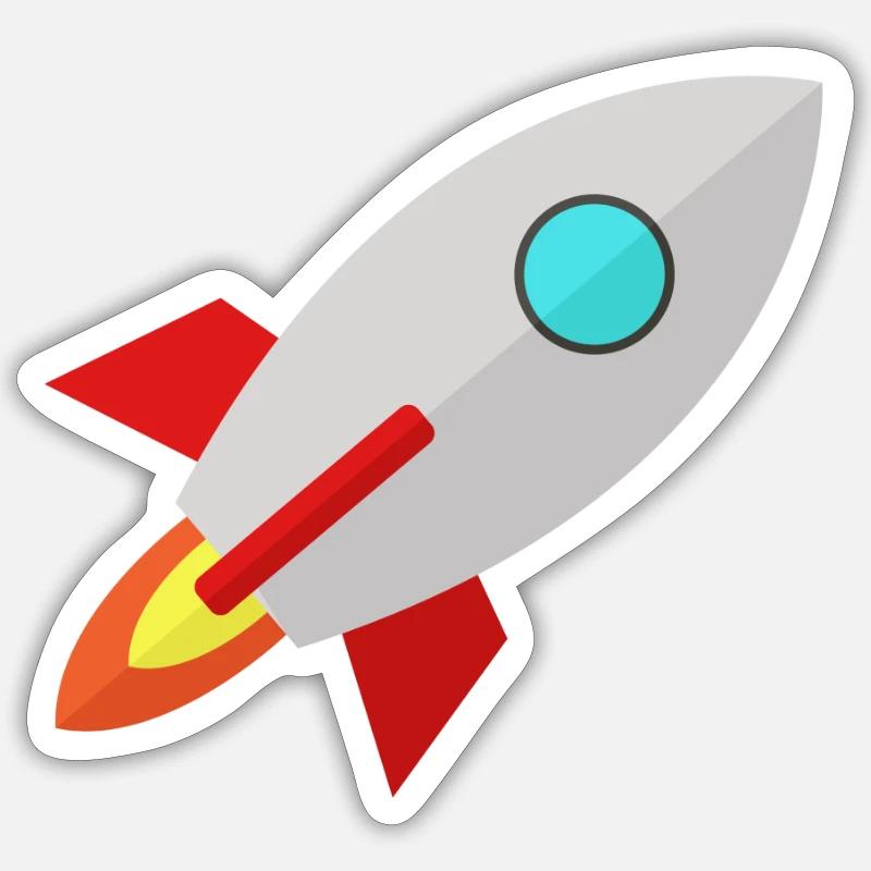 rocket - Sticker size S (10 x 10 cm) - white matte