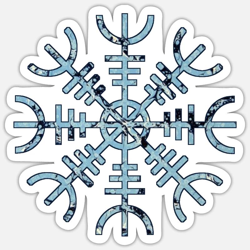 aegishjalmur e 55 - Sticker taille S (10 x 10 cm) - blanc mat