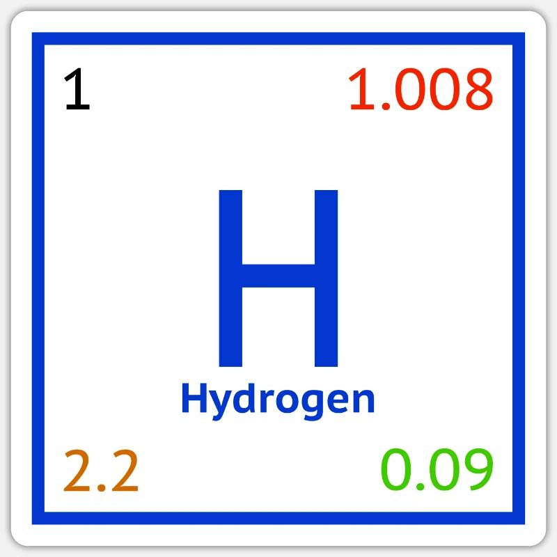 Hydrogène - hydrogène - Sticker taille S (10 x 10 cm) - blanc mat
