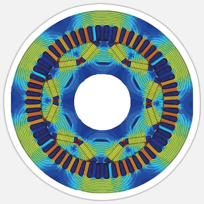 Tesla Model 3 IPM-SynRM Motor - Sticker Größe S (10 x 10 cm) - Mattweiß