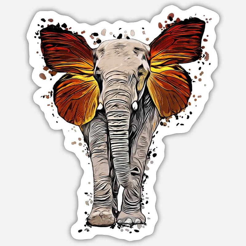 Elefant - Sticker Größe S (10 x 10 cm) - Mattweiß