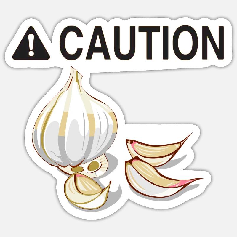 Caution Garlic Sticker Größe S (10 x 10 cm)