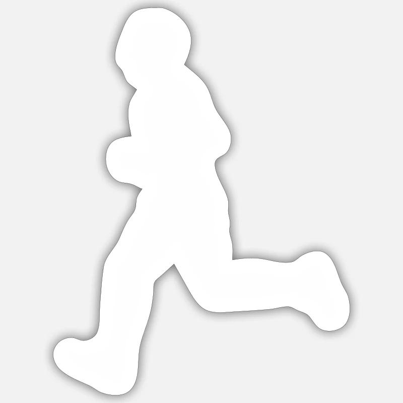 Jogger Run Cardio Training Run Fit Jog - Sticker taille S (10 x 10 cm) - blanc mat