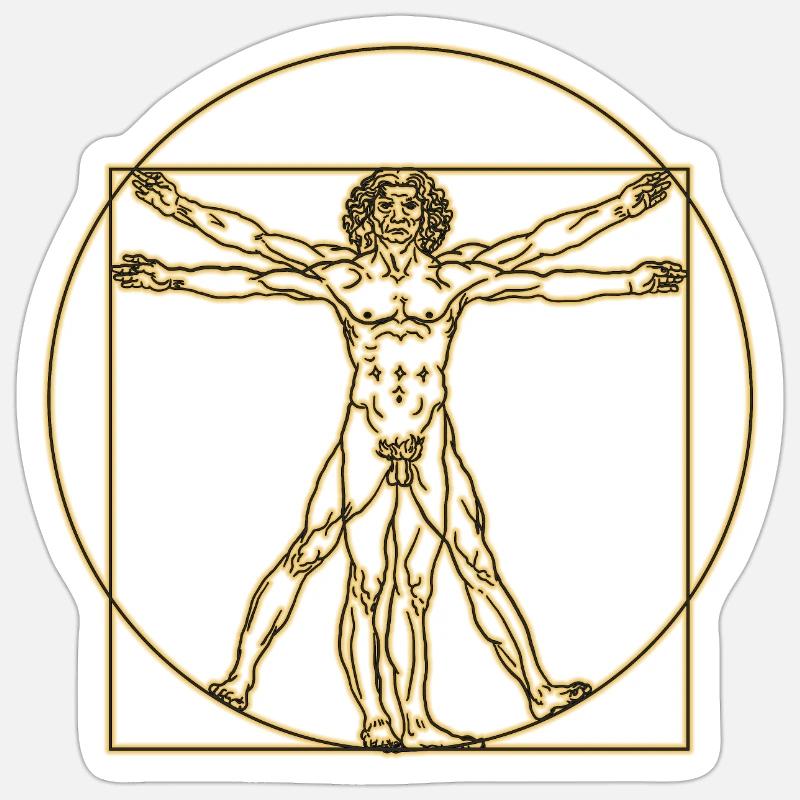 VITRUVIOUS MAN - Sticker size S (10 x 10 cm) - white matte