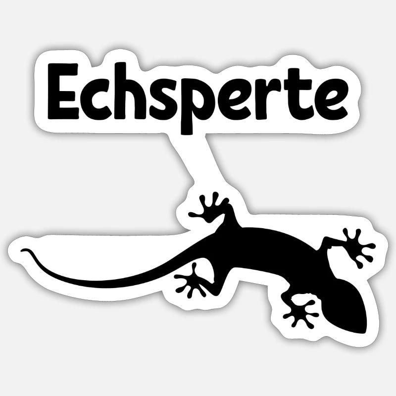 Echsperte Geschenk Spruch Reptilien Eidechse - Sticker Größe S (10 x 10 cm) - Mattweiß