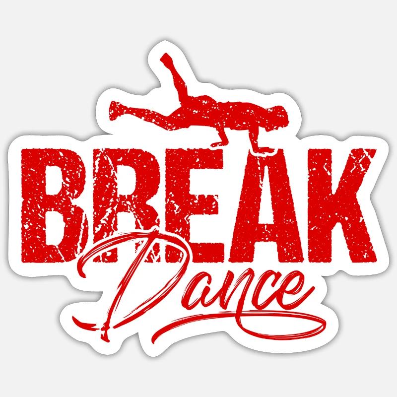 Breakdance Breakdance - Sticker taille S (10 x 10 cm) - blanc mat