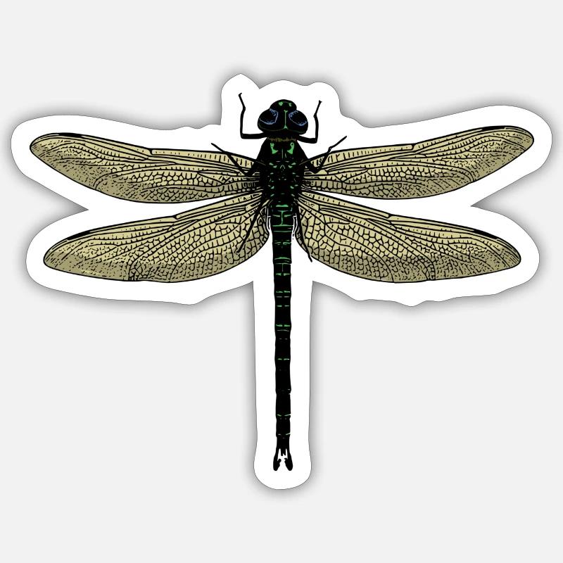 Une libellule - libellule Sticker taille S (10 x 10 cm)